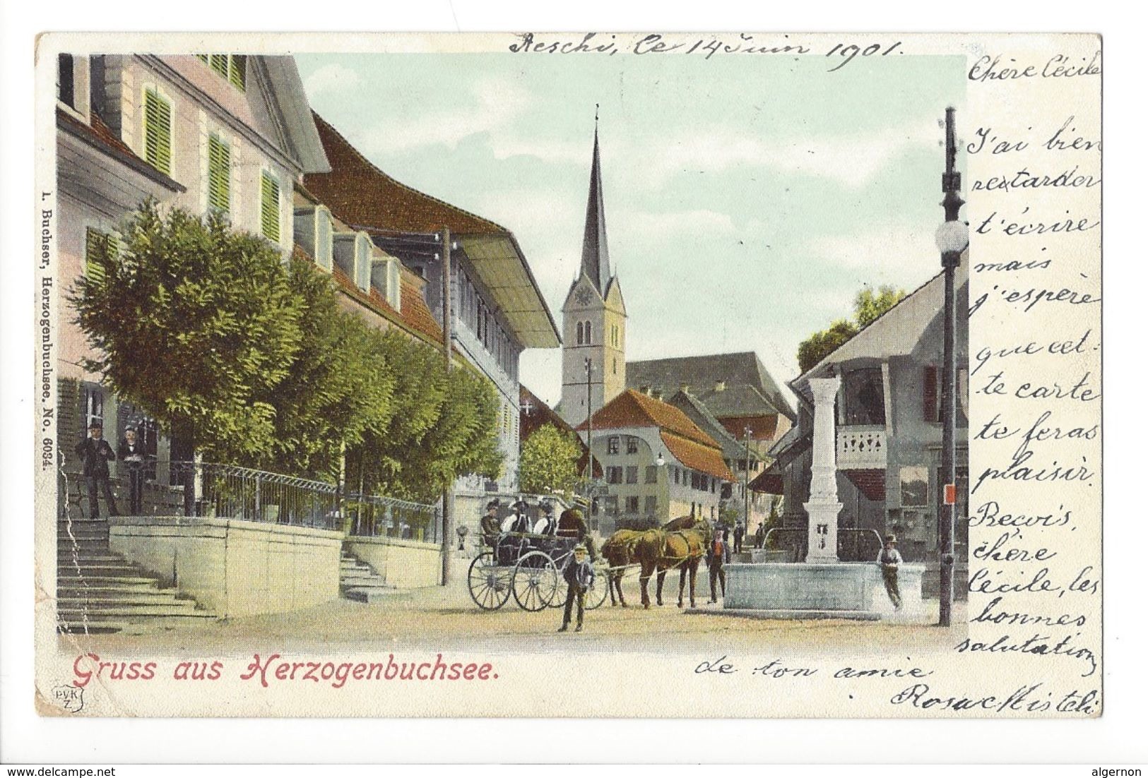 19126 - Gruss Aus Herzogenbuchsee  Calèche (attention Pli) - Herzogenbuchsee
