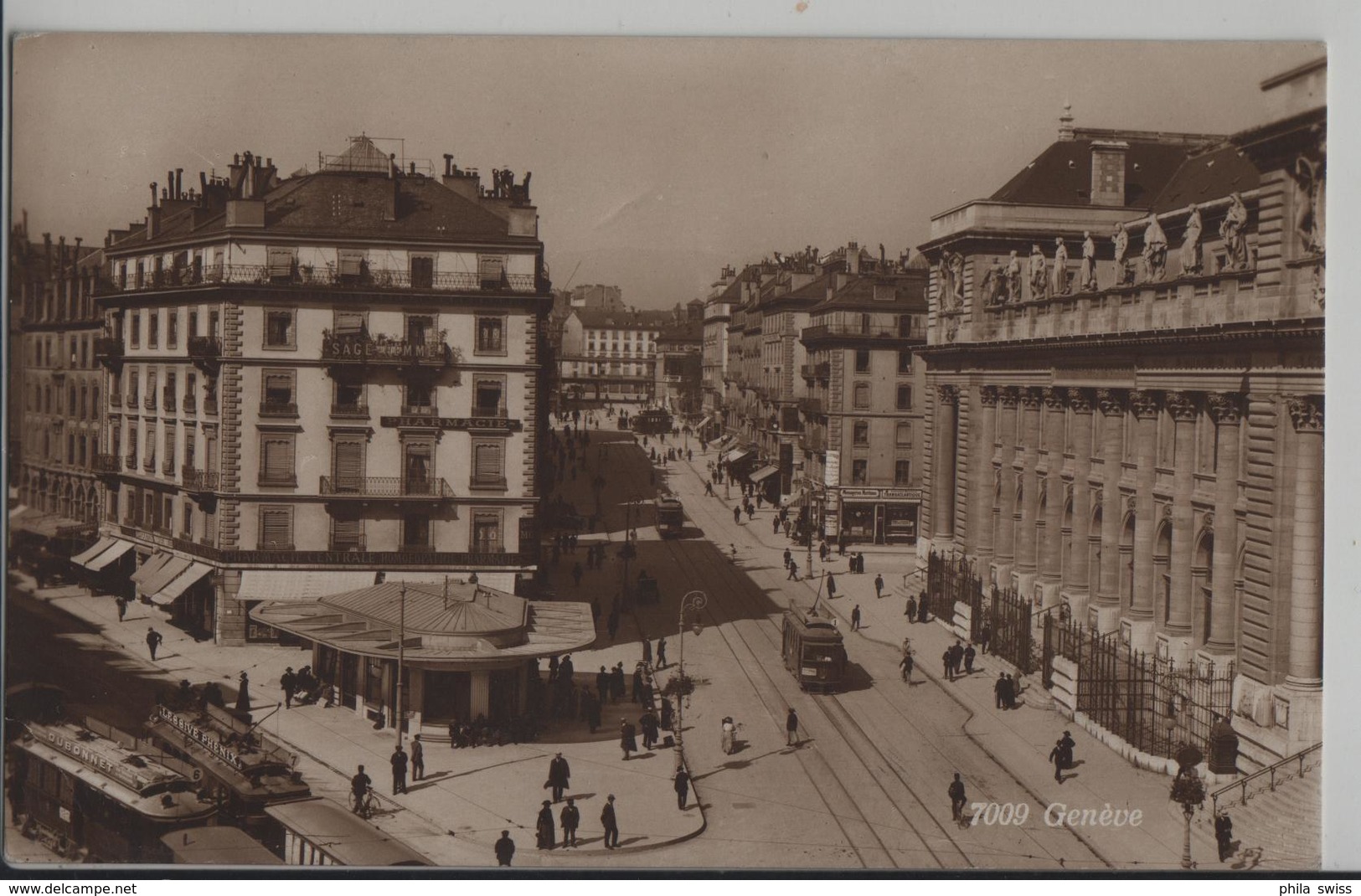 Geneve - Tram, Pharmacie, Animee - Phototypie - Other & Unclassified