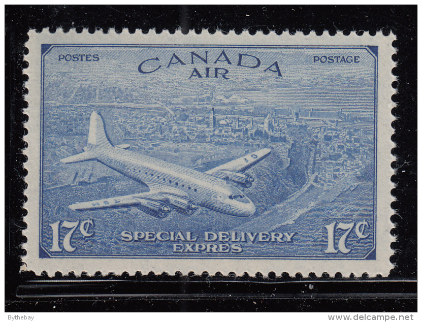 Canada 1946 MNH Scott #CE4 17c DC 4-M Airplane Accent: Grave - Airmail: Special Delivery