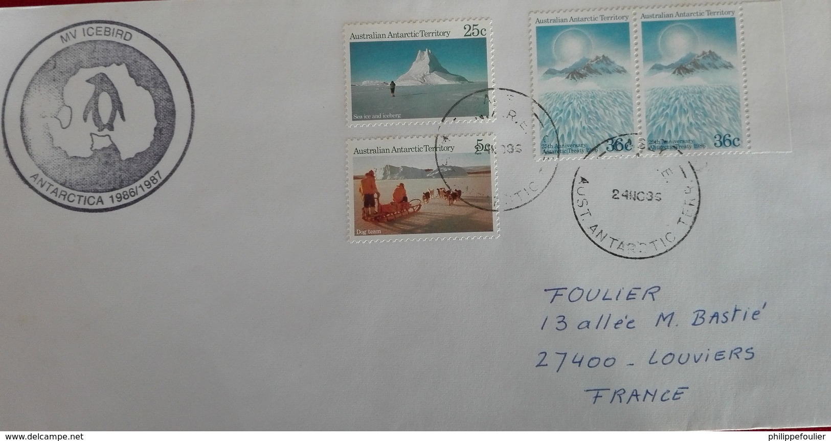 AAT Casey 24/11/86 Cover Landscape Stamps - MV Icebird - Lettres & Documents