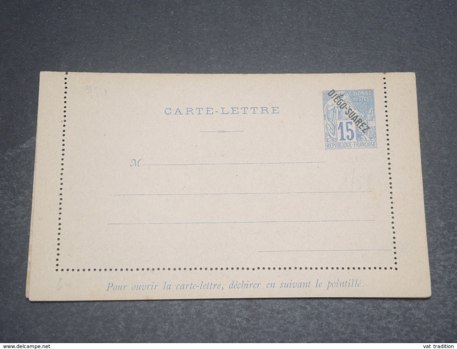 DIEGO SUAREZ - Entier Postal Type Alphée Dubois Surchargé , Non Voyagé  - L 12288 - Covers & Documents