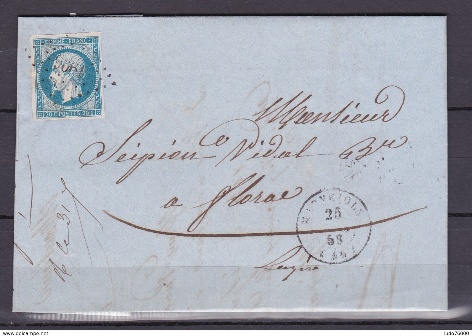 D805/ NAPOLEON N° 14 SUR LETTRE - 1853-1860 Napoléon III