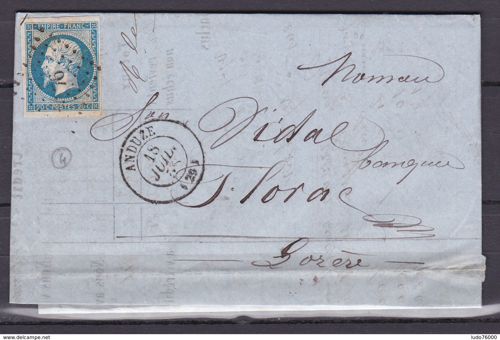 D805/ NAPOLEON N° 14 SUR LETTRE - 1853-1860 Napoléon III