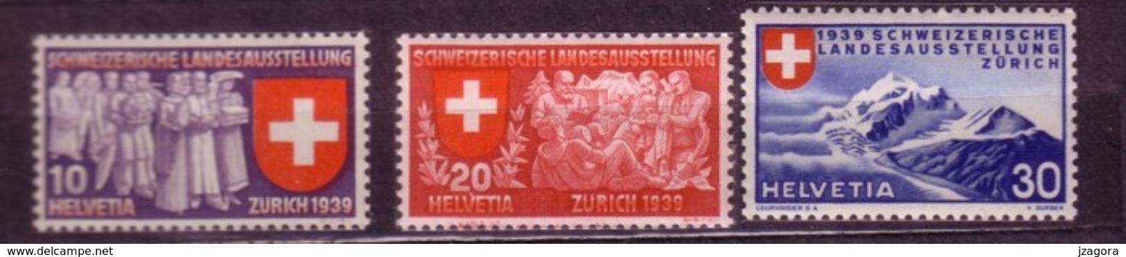 SCHWEIZ SWITZERLAND SWISS 1939 MNH MI 335 - 337 GERMAN DEUTSCHER TEXT TEXTE ALLEMAND   Schweizerische Landesausstellung - Nuovi