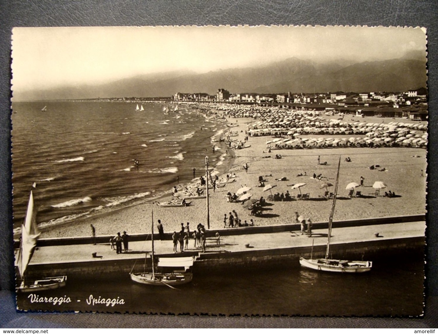 (FG.J24) VIAREGGIO - LA SPIAGGIA Animata (LUCCA) Francobollo Rimosso - Viareggio