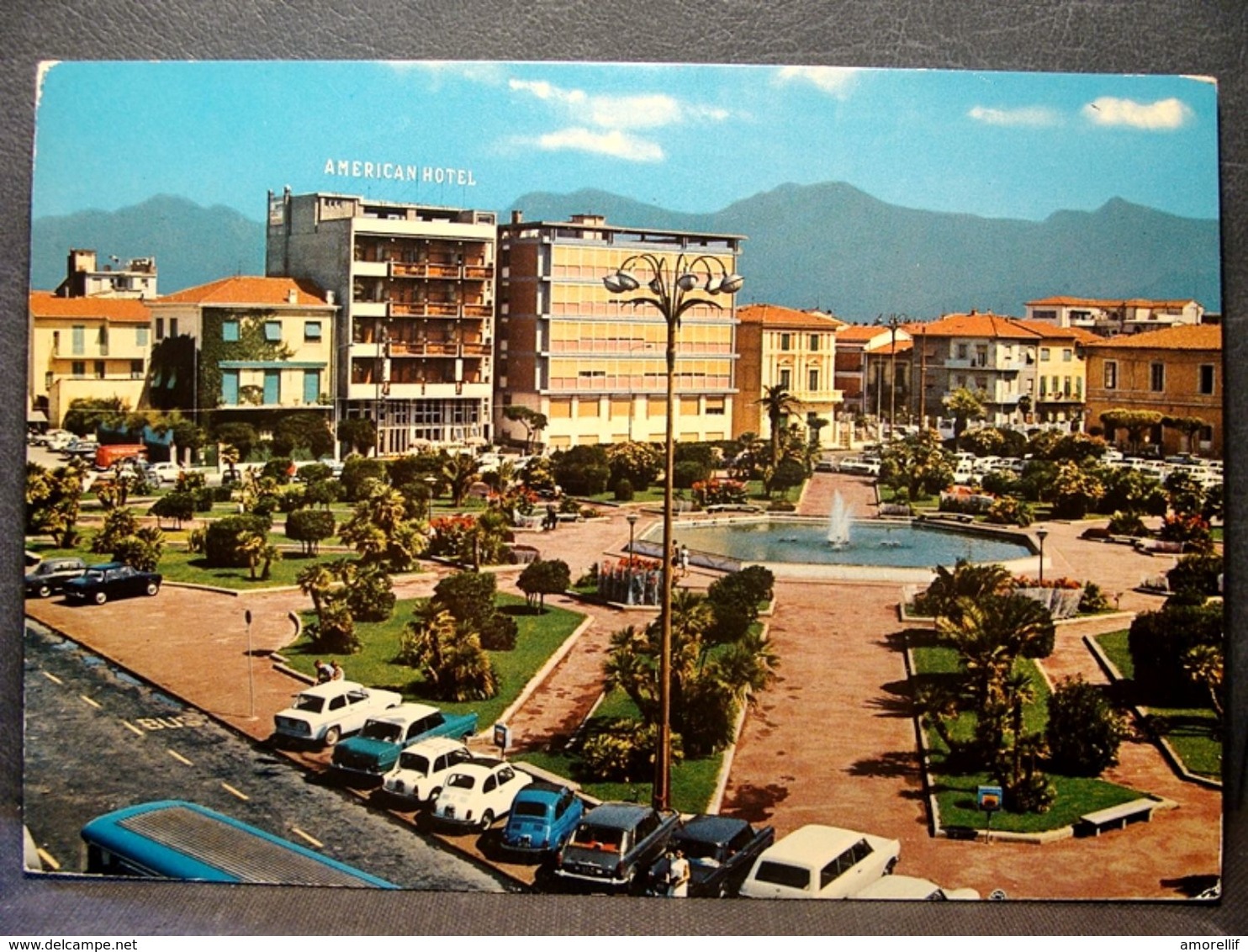 (FG.J24) VIAREGGIO - PIAZZA MAZZINI, AMERICAN HOTEL, Auto Cars Voitures (LUCCA) VIAGGIATA 1975 - Viareggio