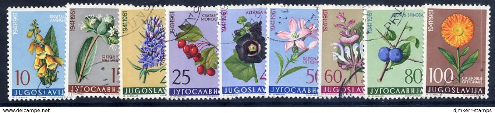 YUGOSLAVIA 1961 Flowers IV Used.  Michel 943-51 - Gebruikt