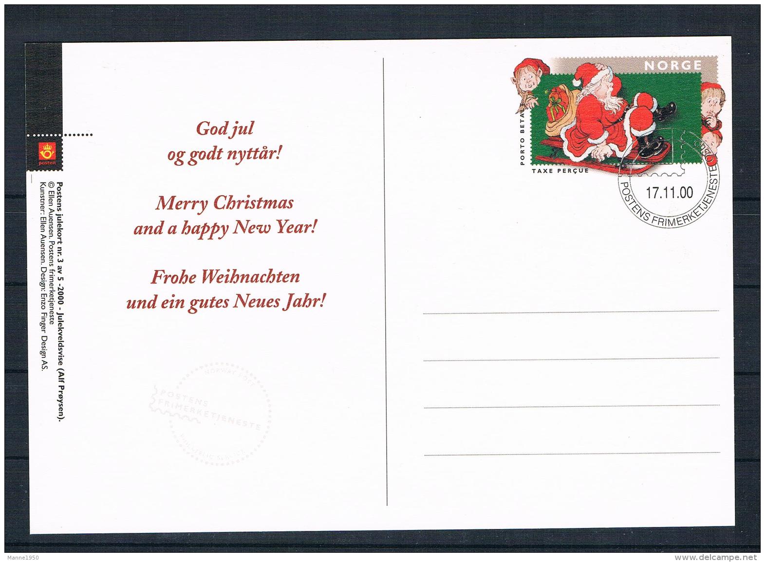 Norwegen 2000 Weihnachtskarte Gestempelt - Briefe U. Dokumente