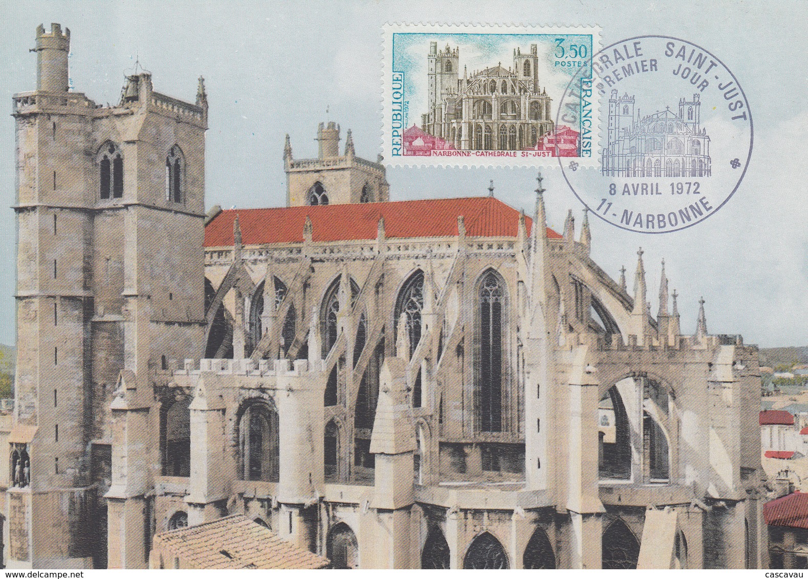 Carte  Maximum  1er  Jour   FRANCE   Cathédrale   SAINT JUST     NARBONNE    1972 - 1970-1979