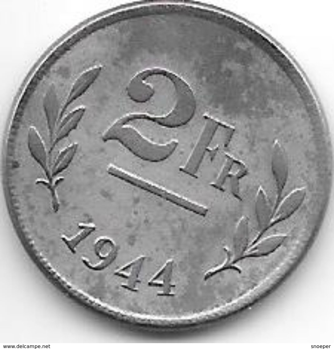 Belguim  Leopold III  2 Francs  1944    Xf+++ !!! - 2 Francs (1944 Liberation)