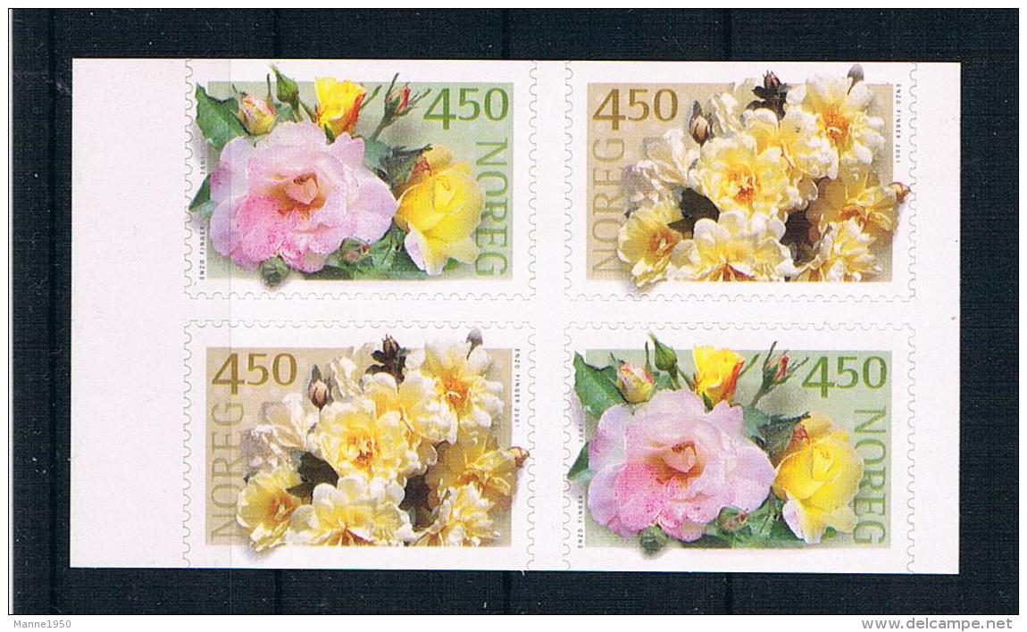 Norwegen 2001 Rosen Mi.Nr. 1366/67 Kpl. Satz ** - Ungebraucht