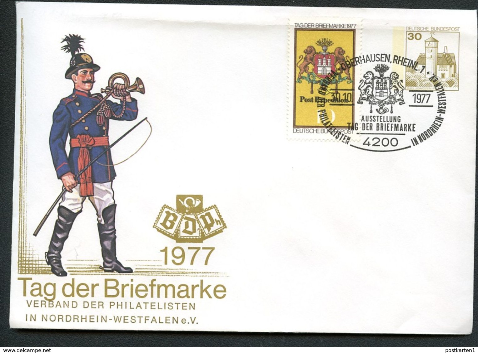 Bund PU108 C1/010a Privat-Umschlag LV NRW Sost. Oberhausen 1977 - Enveloppes Privées - Oblitérées