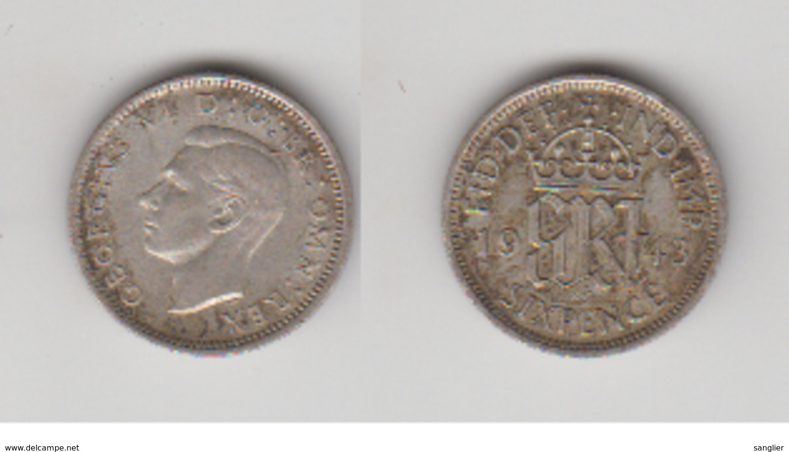 ANGLETERRE-  6 PENCE 1943 - H. 6 Pence