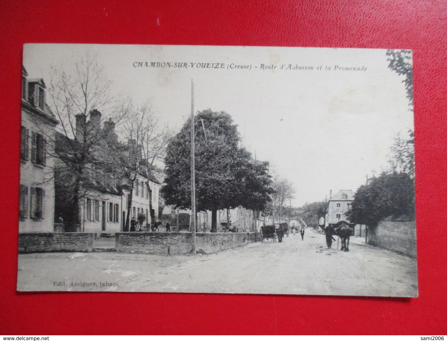 CPA 23 CHAMBON SUR VOUEIZE ROUTE D'AUBUSSON ET LA PROMENADE - Chambon Sur Voueize