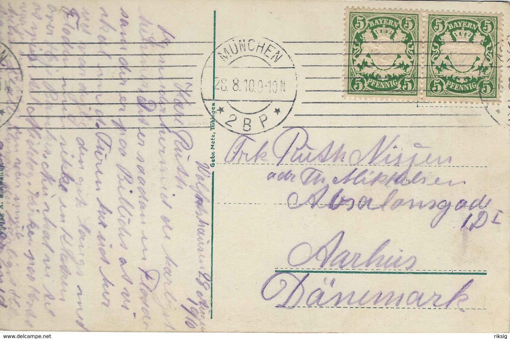 Wolfratshausen.  Sent To Denmark 1910.     S-3930 - Wolfratshausen