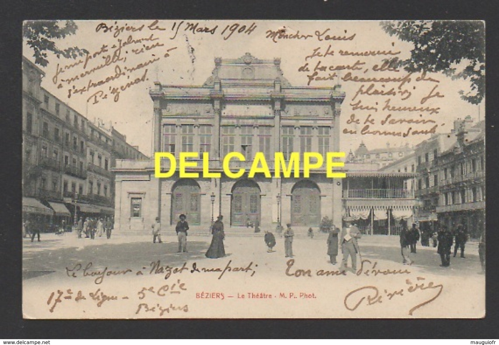 DF / 34  HERAULT / BÉZIERS / LE THÉÂTRE / ANIMÉE / CIRCULÉE EN 1904 - Beziers