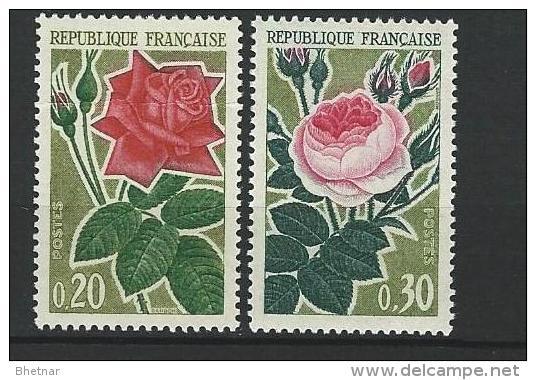 FR YT 1356 & 1357 " Roses " 1962 Neuf** - Unused Stamps