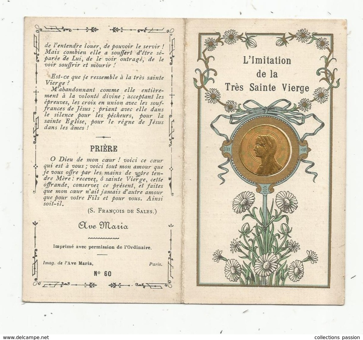 Image Pieuse , Religieuse , 4 PAGES , L'IMITATION DE LA TRES SAINTE VIERGE , N° 60, 2 Scans - Santini