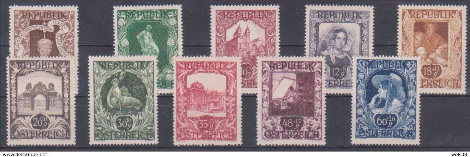 Österreich 1947:  "Künstlerhaus"  Kompl.Satz 827/36 LUXUS Postfrisch - Ungebraucht