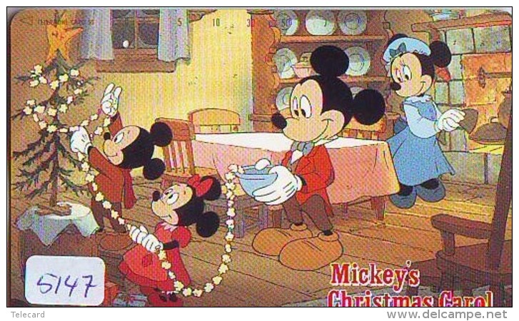 Télécarte Japon * 110-149075 * DISNEY  (5147) MERRY CHRISTMAS * PHONECRD JAPAN - Disney