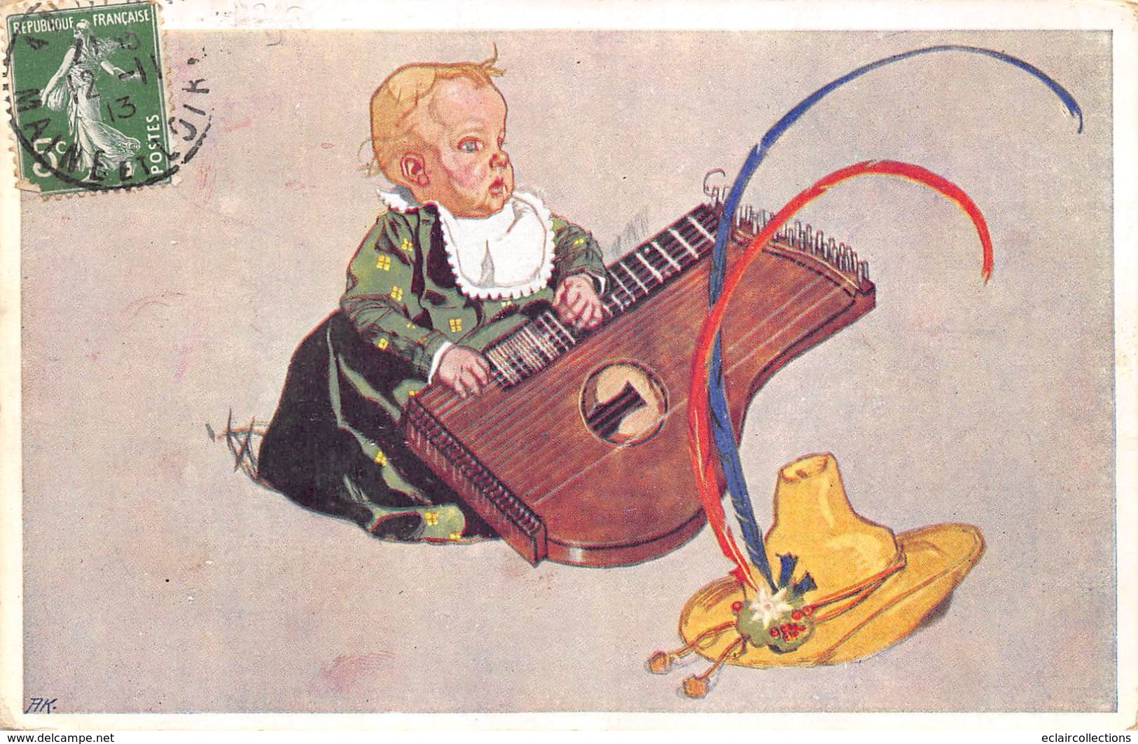 Musique. Instrument.Interprète  Enfant Et Sitar     (voir Scan) - Music And Musicians
