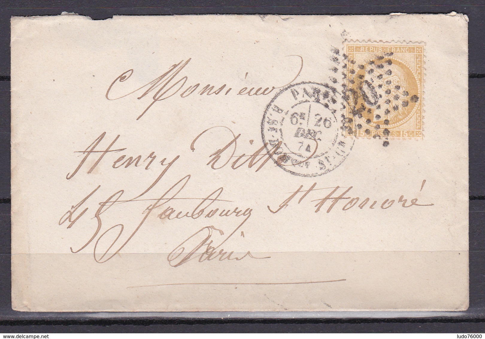 D810/ CERES N° 55 SUR LETTRE - 1871-1875 Ceres