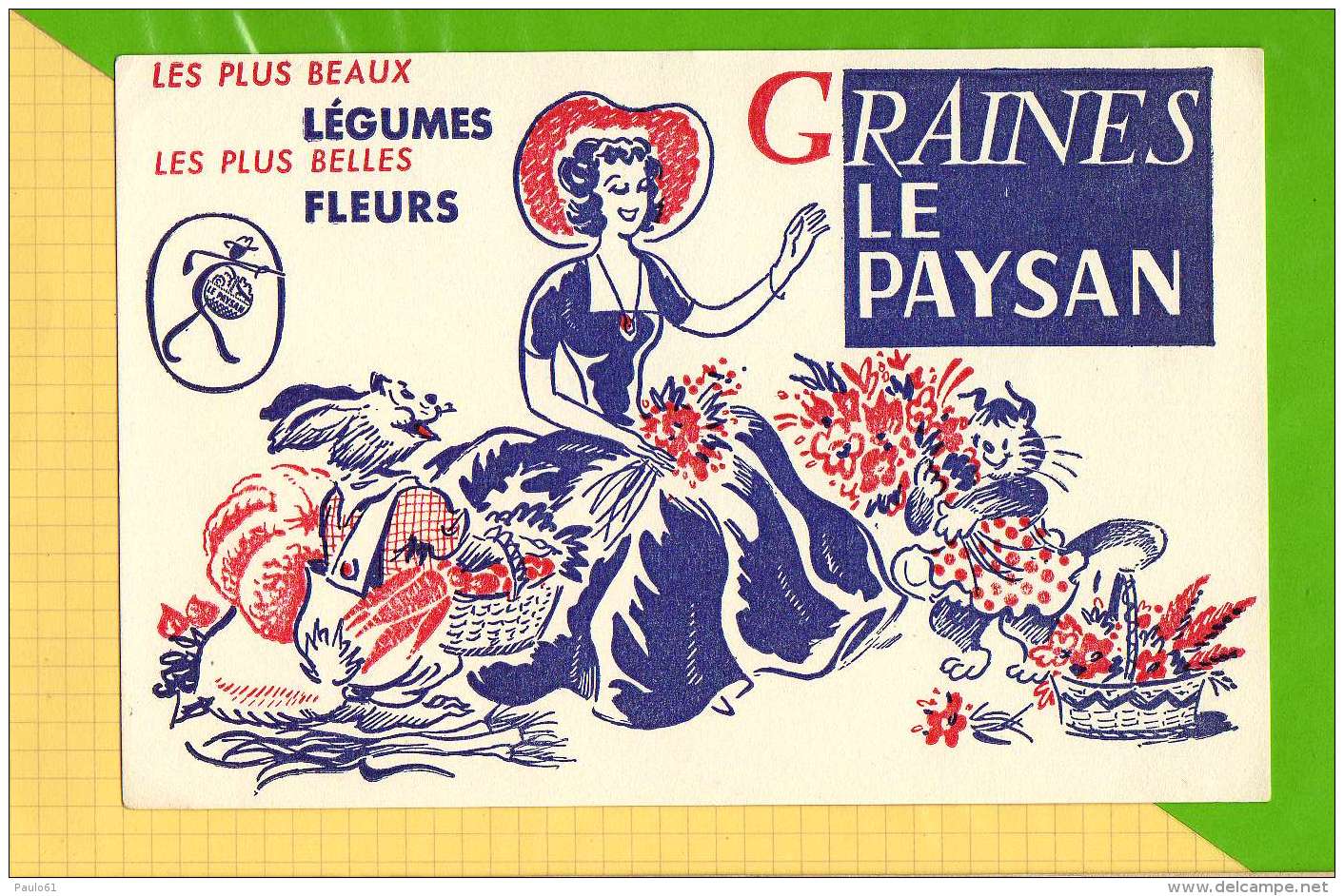 Buvard &amp; Blotting Paper : Graines Du Paysan Animaux Chat - Landbouw