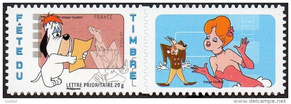 Autoadhésif(s) De France N°  160.A Ou 4149 A ** Fête Du Timbre 2008 - Tex Avery. Droopy + Logo Personnalisé, Chien, Loup - Neufs