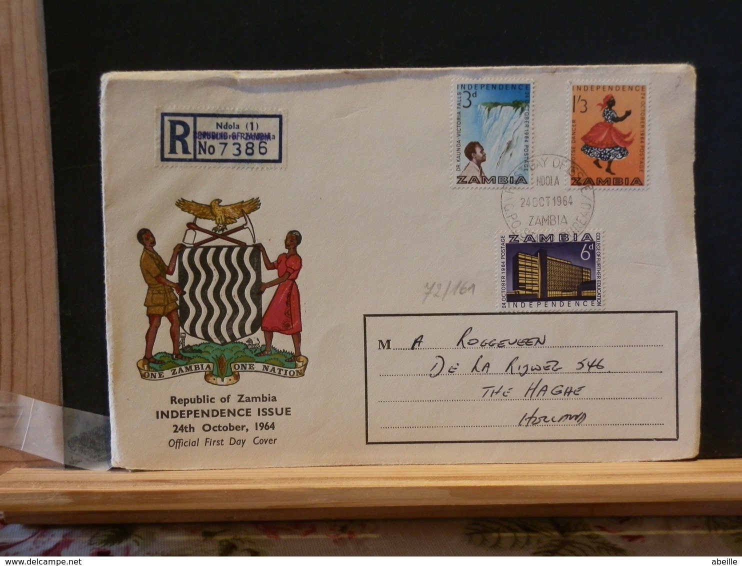 72/161    LETTRE RECOMM.   ZAMBIA - Zambia (1965-...)