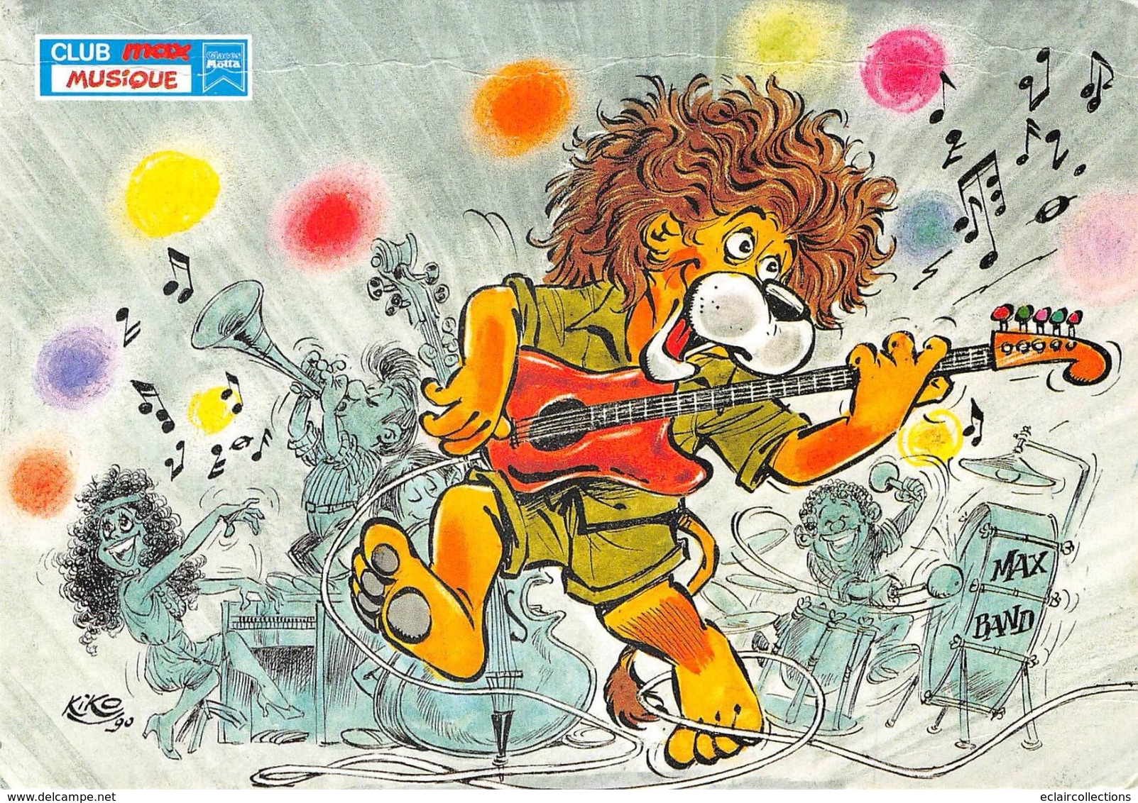 Musique. Instrument.Interprète   Lion Guitariste Max Band  1990     ( Pli Voir Scan) - Musica E Musicisti