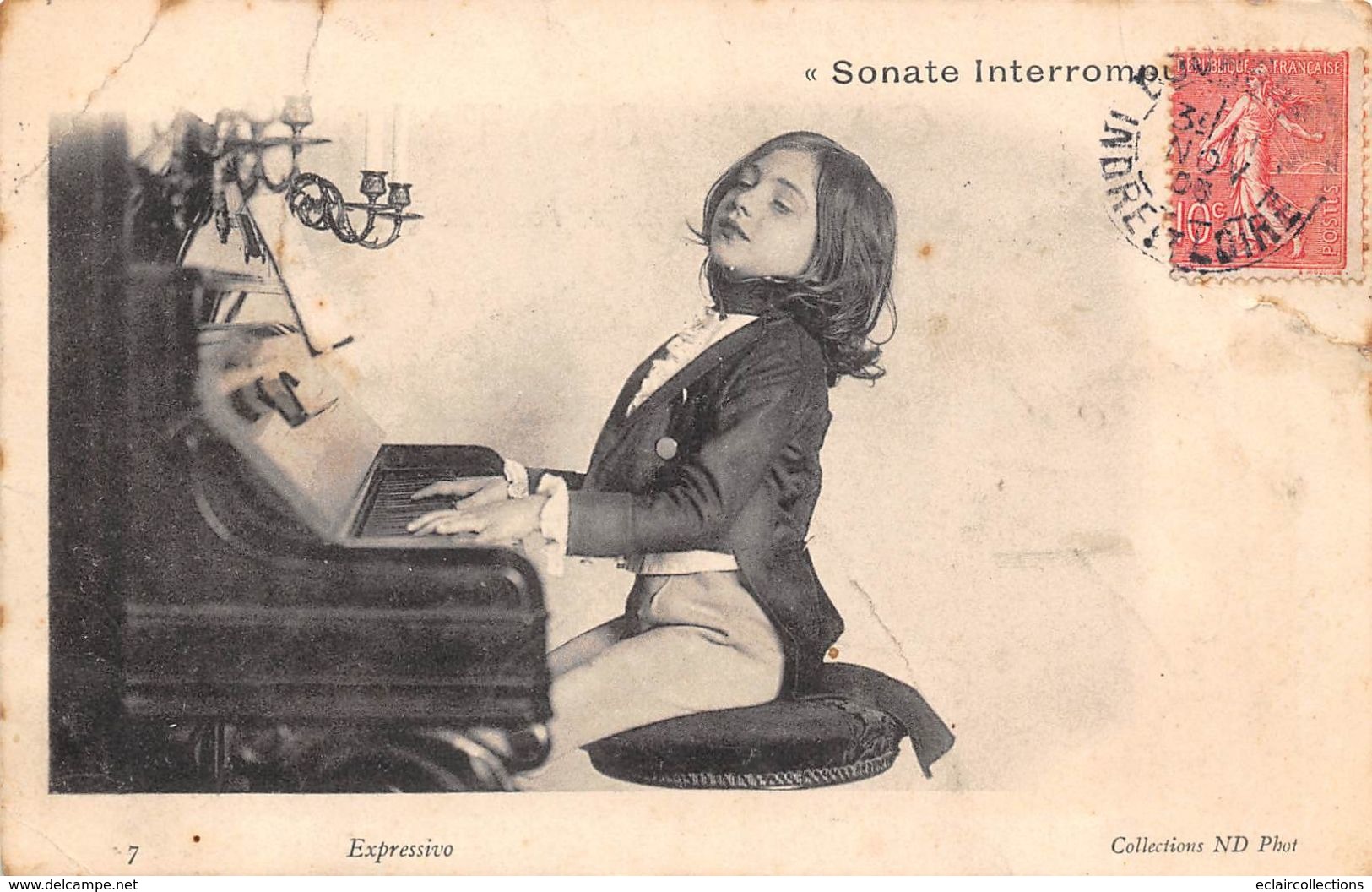 Musique. Instrument.Interprète   Piano Sonate Interrompue  Série De 10 Cartes      (voir Scan) - Musica E Musicisti