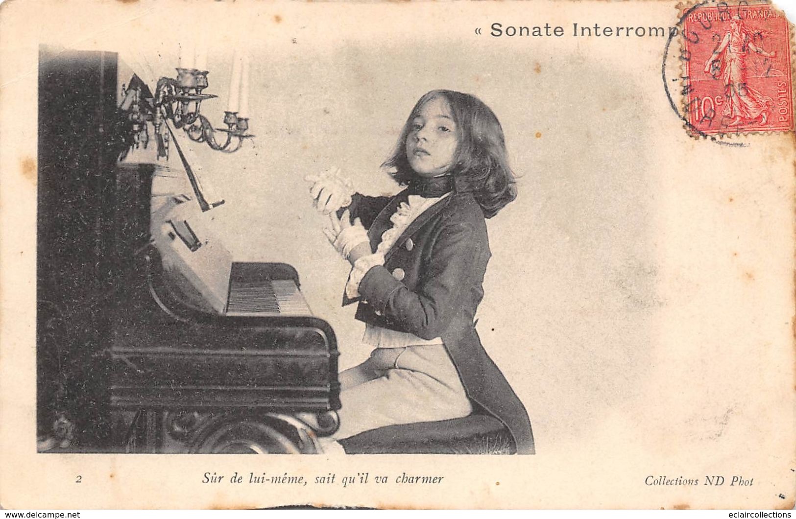 Musique. Instrument.Interprète   Piano Sonate interrompue  Série de 10 Cartes      (voir scan)