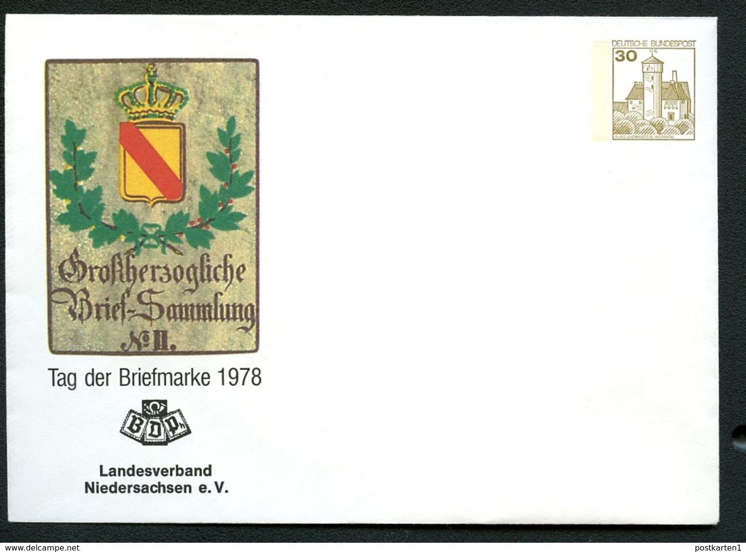 Bund PU108 C1/017 Privat-Umschlag TAG DER BRIEFMARKE LV Niedersachsen 1978 - Enveloppes Privées - Neuves