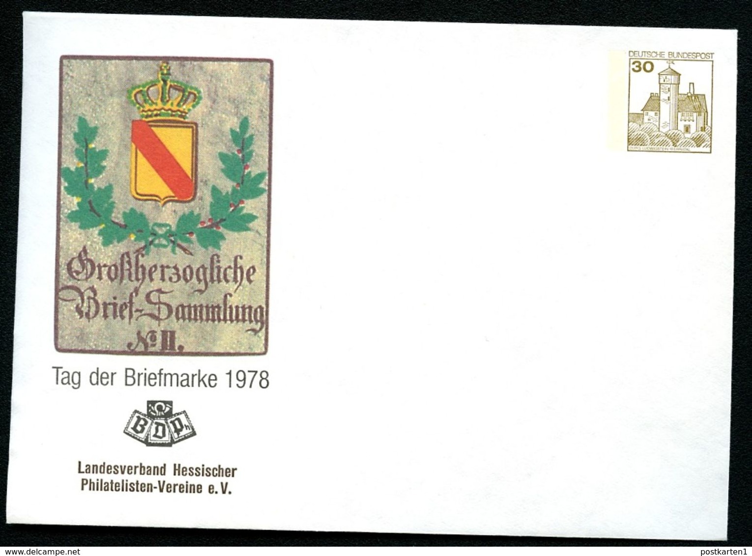 Bund PU108 C1/019a Privat-Umschlag TAG DER BRIEFMARKE LV Hessen 1978 - Enveloppes Privées - Neuves