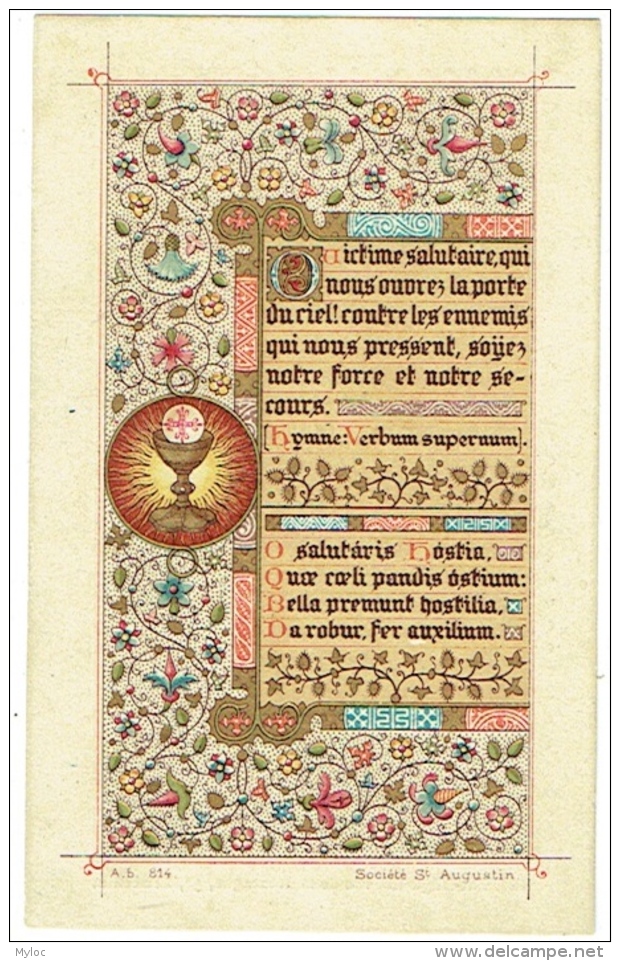Image Religieuse. Souvenir De Communion. Alice Van Der Buecken. Ixelles 1898. - Devotieprenten