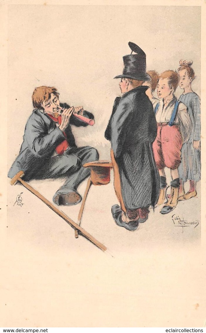 Musique. Instrument.Musicien de rue Accordéon Pipeau Orgues Violon. Illustrées par De Beauvais  10 cartes  (voir scan)