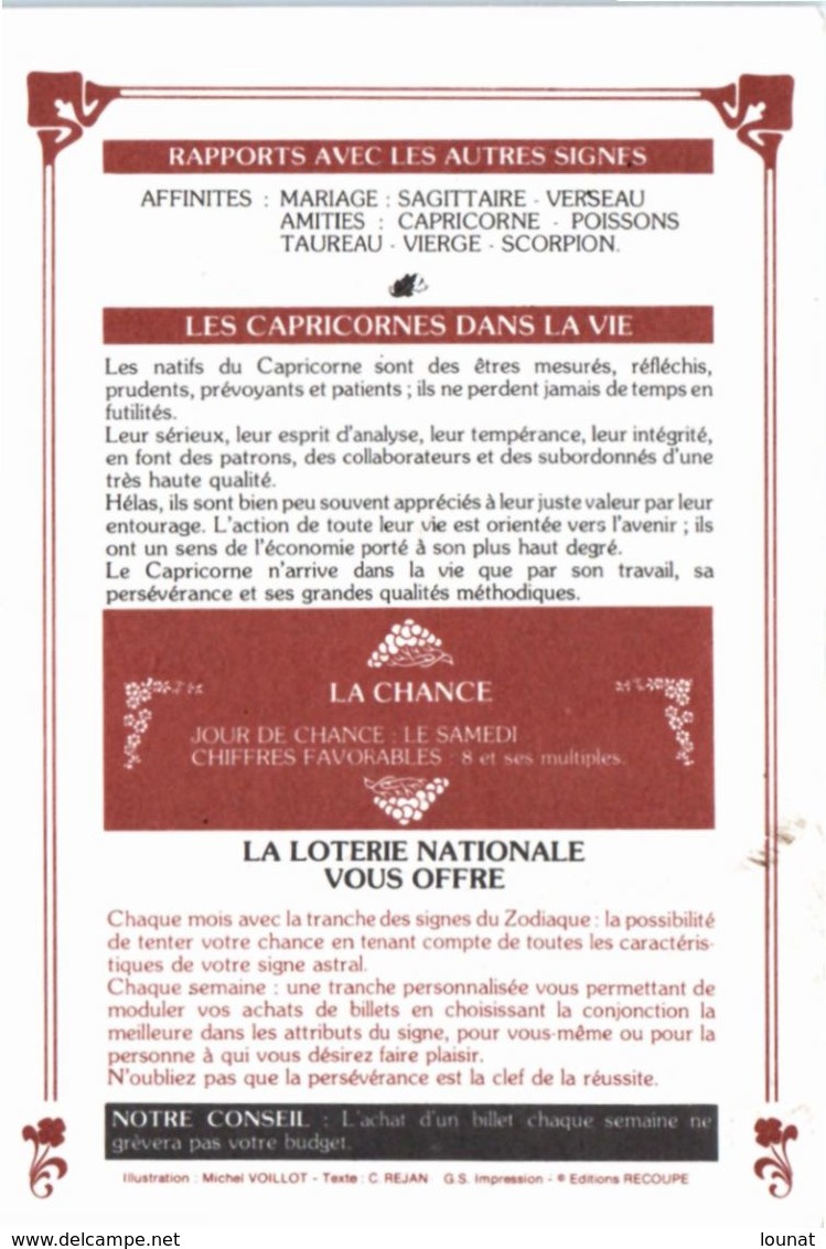 Astrologie - Horoscope  Le Capricorne - La Loterie Nationale - Astrology