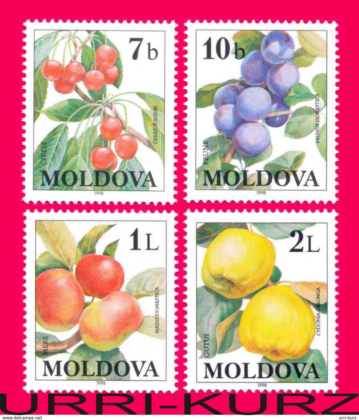 MOLDOVA 1998 Nature Flora Fruits Cherry Plum Apple Quince 4v Sc278-281 Mi278-281 MNH - Moldova