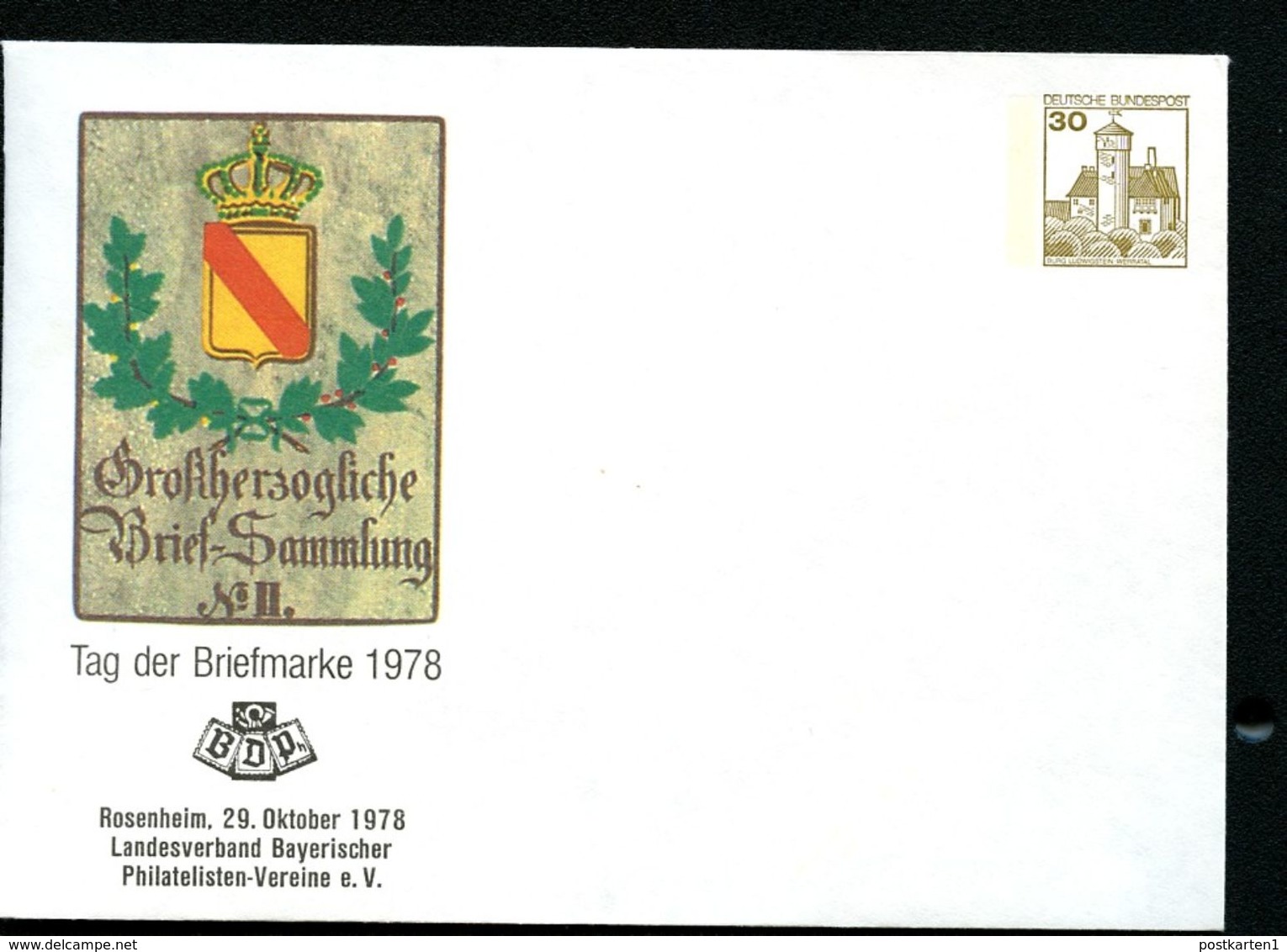 Bund PU108 C1/023a Privat-Umschlag TAG DER BRIEFMARKE LV Bayern 1978 - Enveloppes Privées - Neuves