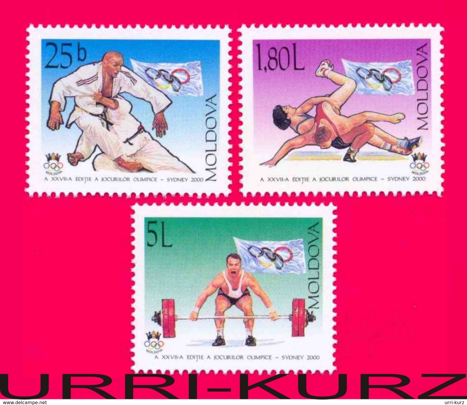 MOLDOVA 2000 Sports XXVII Summer Olympics Olympic Games Sydney Australia Judo Wrestling Weightlifting 3v Mi370-372 MNH - Wrestling