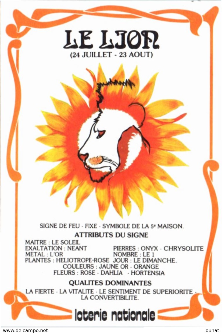 Astrologie - Horoscope  Le Lion - La Loterie Nationale - Astrologia