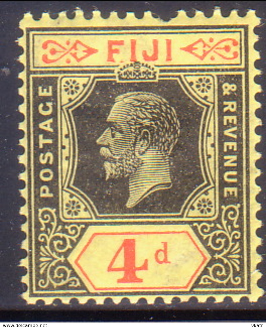 FIJI 1927 SG #235 4d MH Wmk Mult Crown Script CA CV £15 Pulled Tooth - Fidji (...-1970)