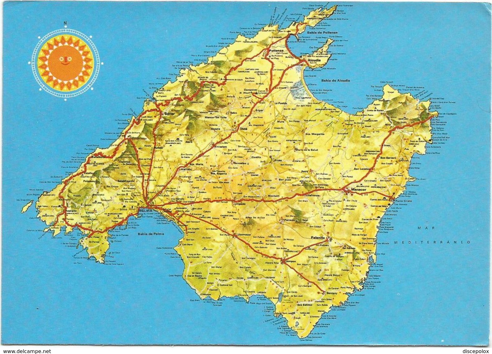 V1366 Maiorca - Carta Geografica Map Carte Geographique / Viaggiata 1987 - Carte Geografiche