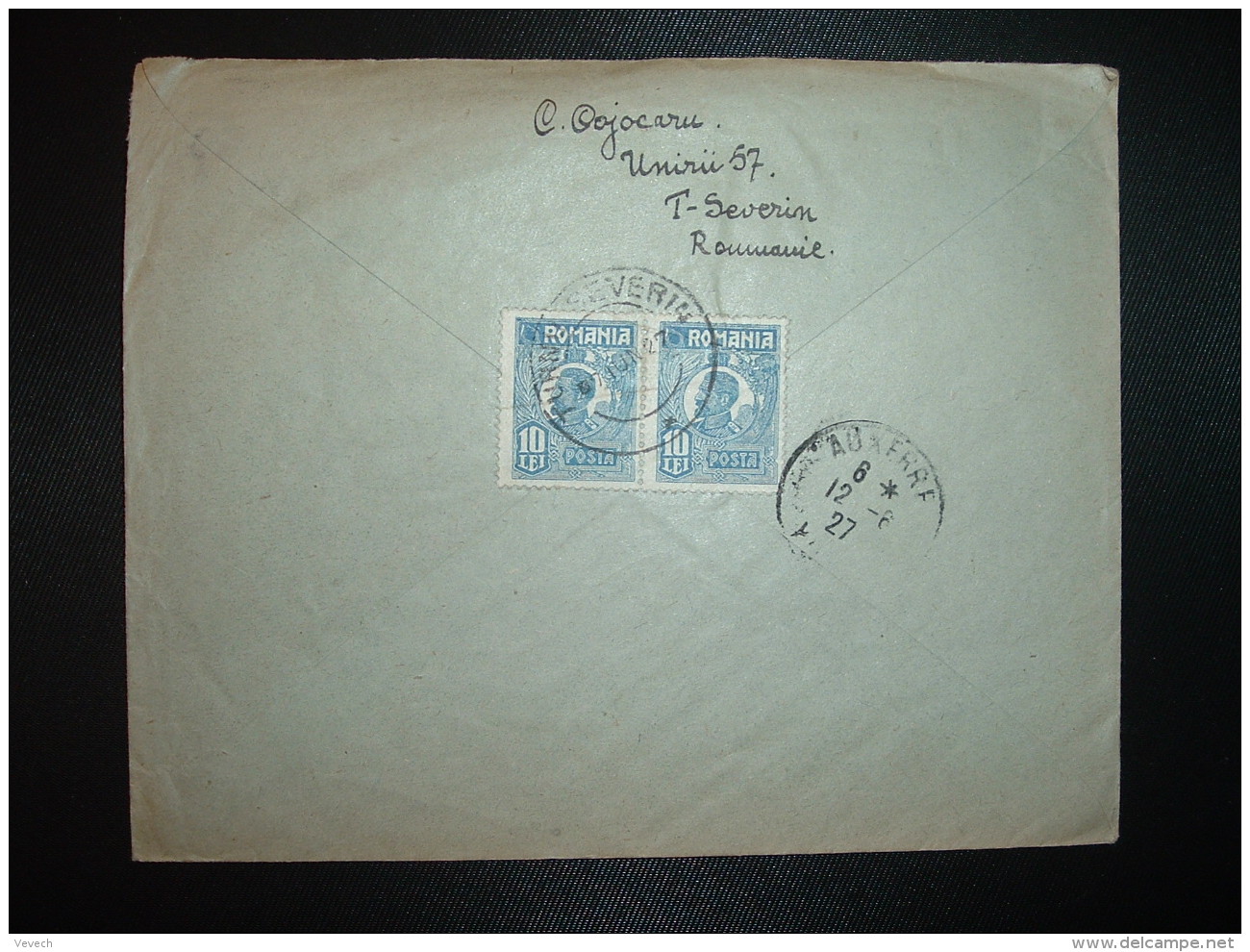 LR Pour La FRANCE TP 10 L Paire OBL.7 JUN 27 TURNU SEVERIN - Covers & Documents