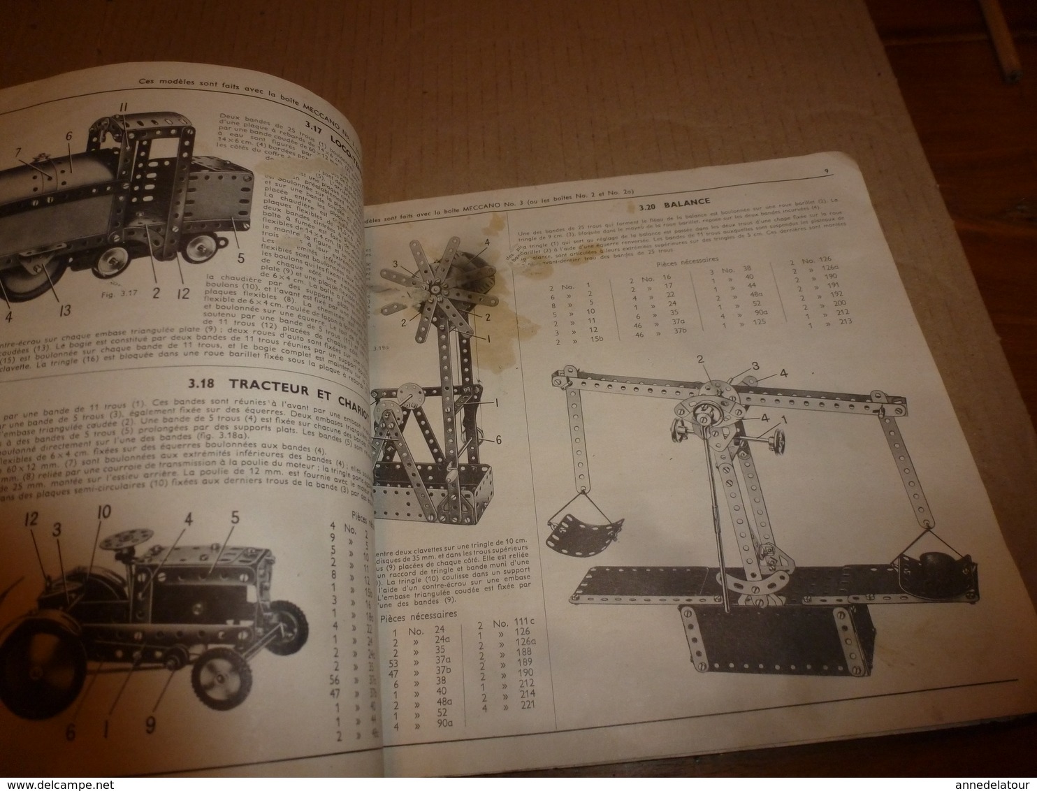 1940 Lot De 3 Notices (manuels D'instruction) Pour MECCANO Pour Boites  1A , 2A , 3A - Meccano