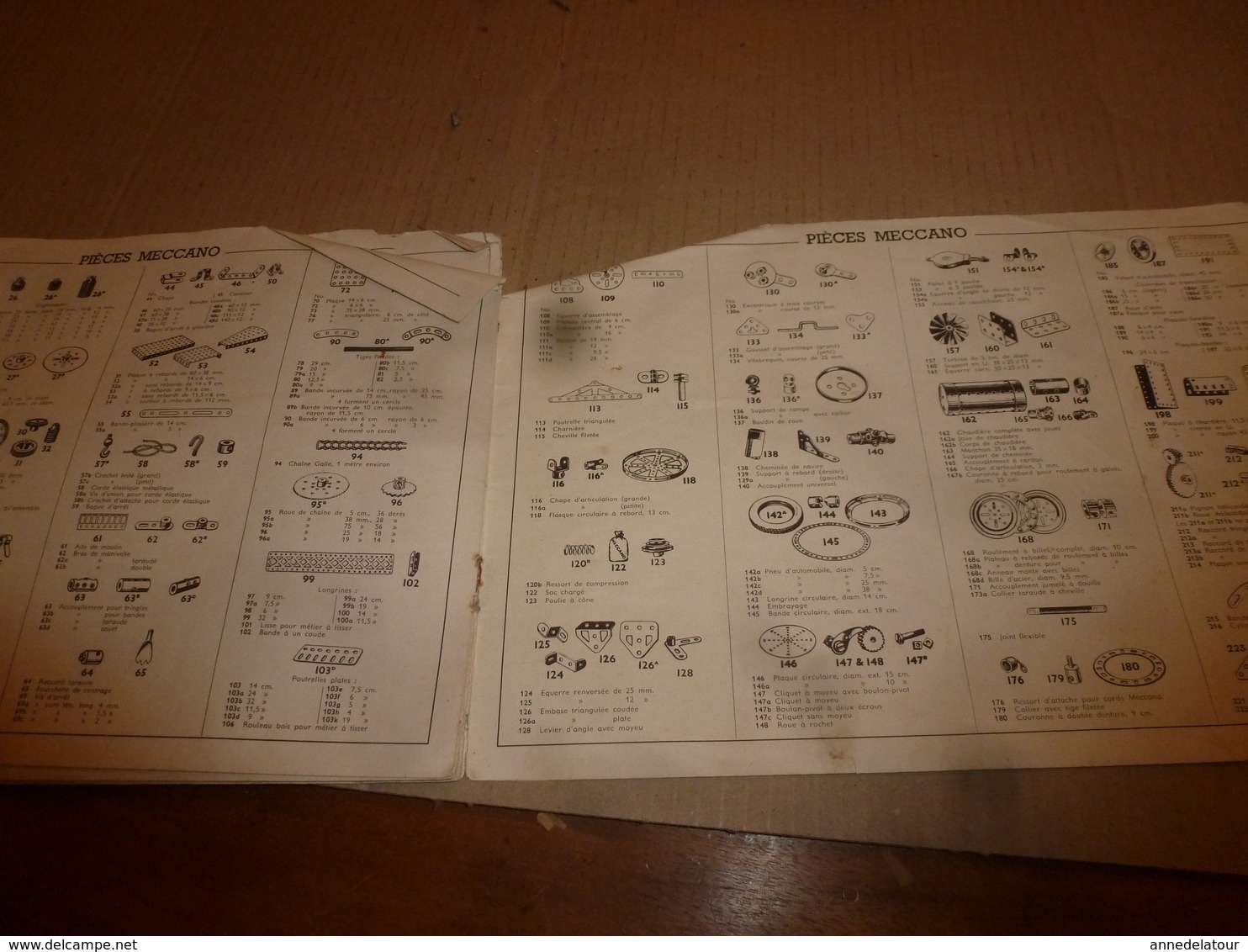 1940 Lot de 3 notices (manuels d'instruction) pour MECCANO pour boites  1A , 2A , 3A