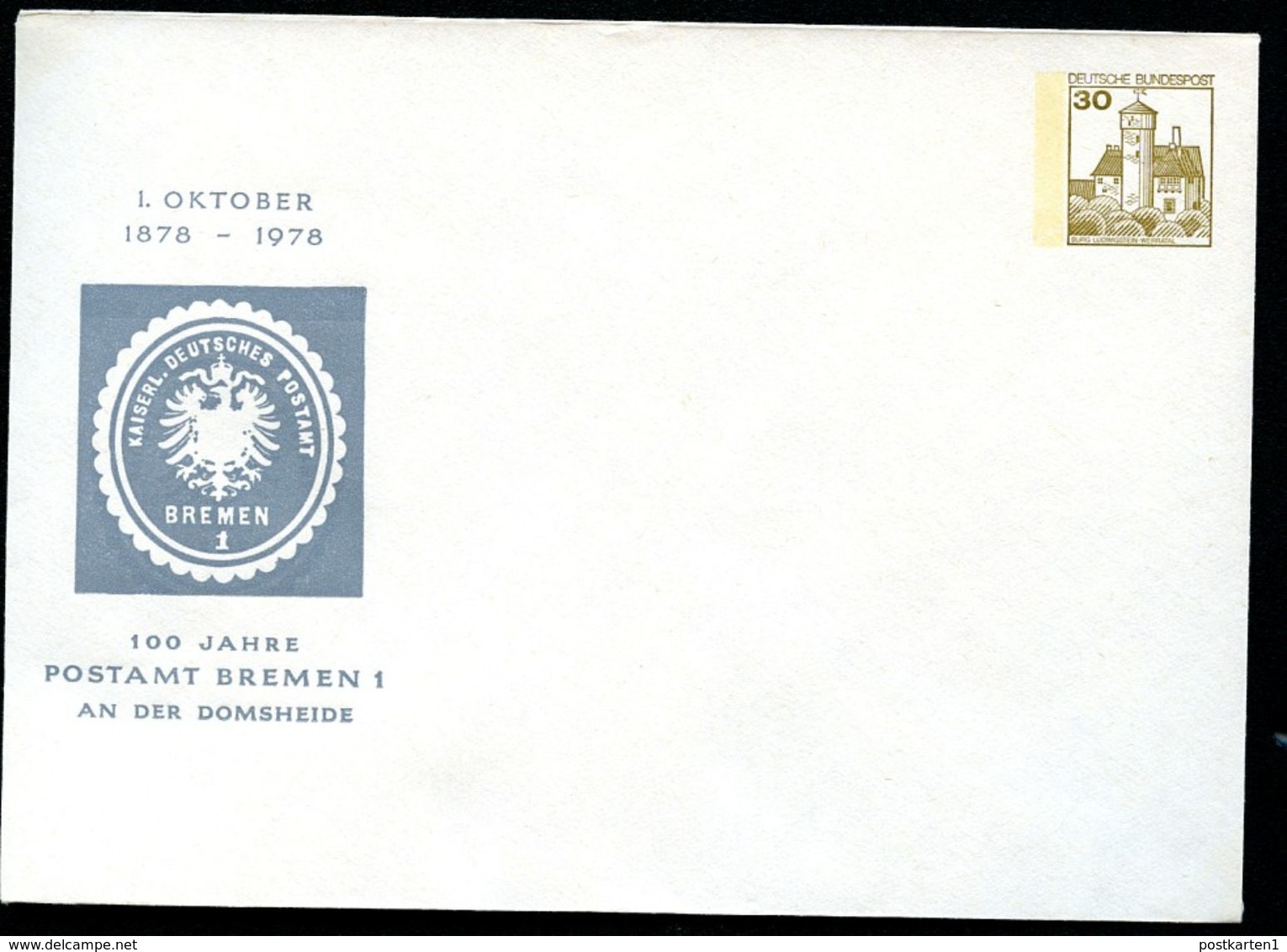 Bund PU108 D2/003 Privat-Umschlag 100 J. POSTAMT BREMEN ** 1978 - Enveloppes Privées - Neuves