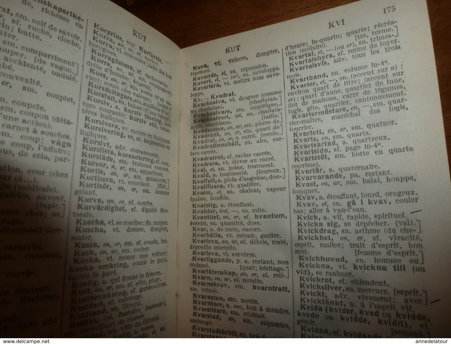 1924 Dictionnaire GARNIER --> Suédois - Français (SVENSK- FRANSK  ORDBOK ) par P. Desfeuilles , Editions Garnier- Frères