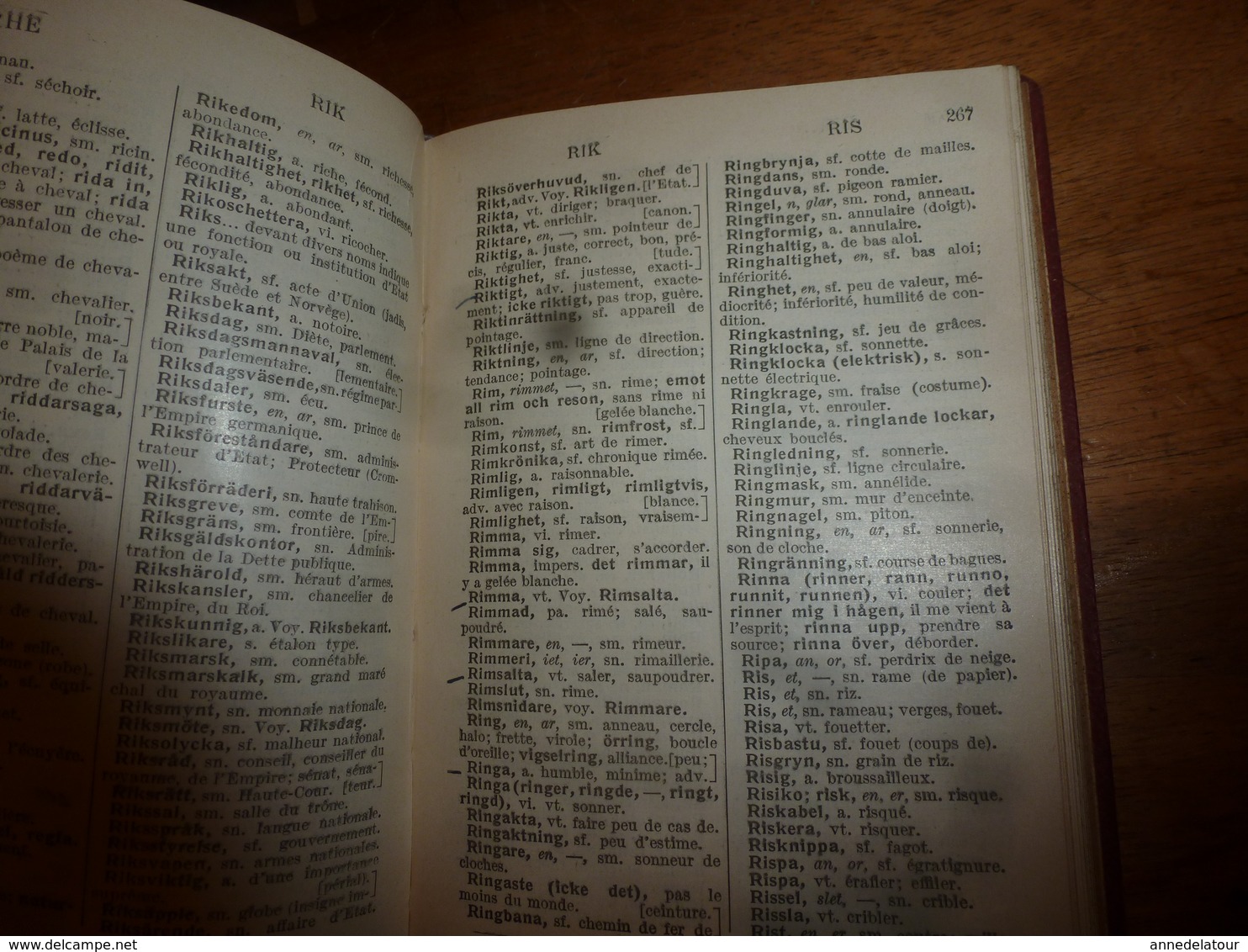 1924 Dictionnaire GARNIER --> Suédois - Français (SVENSK- FRANSK  ORDBOK ) par P. Desfeuilles , Editions Garnier- Frères