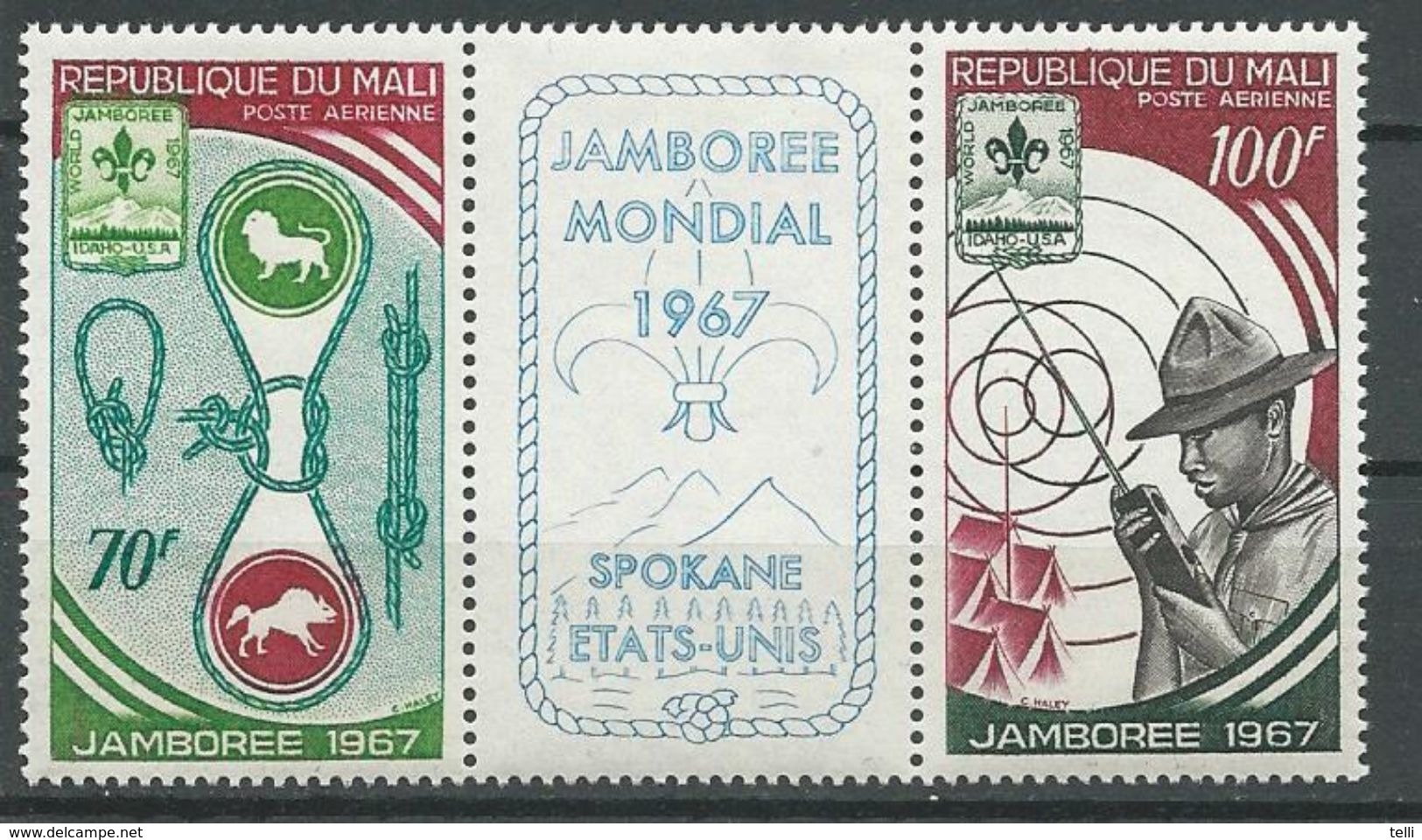 MALI  Scott C49-C50 Yvert PA49-PA50 (2) ** Cote 3,00$ 1967 - Mali (1959-...)